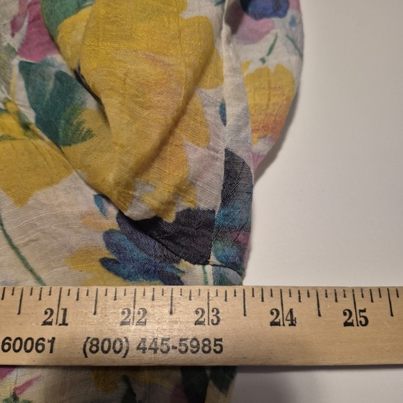 Zac & Rachel W 1X Plus Lightweight Boho Floral Airy Smocked Neck Flutter Sleeve - Picture 4 of 6